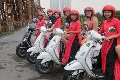 Visit Hanoi city with motorbike Hanoi Vespa Tour Half Day